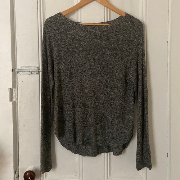 Express Boatneck Gray Sweater - Picture 1 of 3